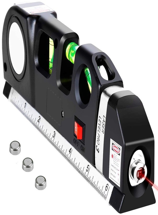 Touchcart Multipurpose Cross Line Laser Level Tool Kit with 8ft/2.5M Measuring Tape Self-Leveling Horizontal Vertical Laser Beam Precision Leveler for Picture Hanging, Cabinets,DIY Home Renovation - Image 1